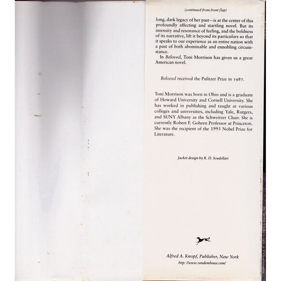 Signed Beloved by Toni Morrison, 1999 HC DJ, Pulitzer Winner, Clean Copy - Picture 7 of 10